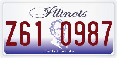 IL license plate Z610987