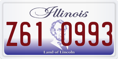 IL license plate Z610993