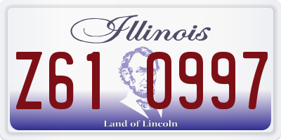 IL license plate Z610997