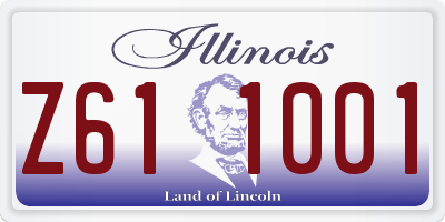 IL license plate Z611001