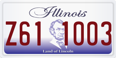 IL license plate Z611003