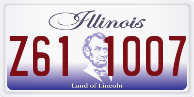 IL license plate Z611007