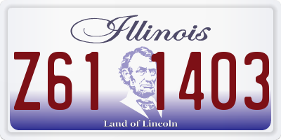 IL license plate Z611403