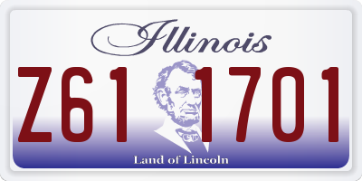 IL license plate Z611701