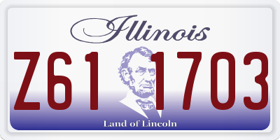 IL license plate Z611703