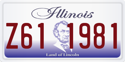 IL license plate Z611981