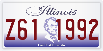 IL license plate Z611992