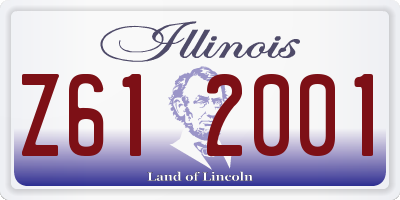 IL license plate Z612001