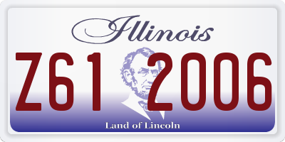 IL license plate Z612006