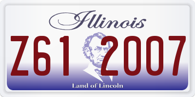IL license plate Z612007