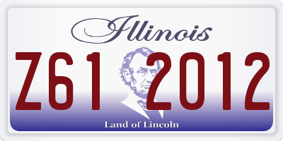 IL license plate Z612012