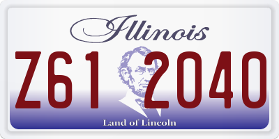 IL license plate Z612040