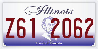 IL license plate Z612062