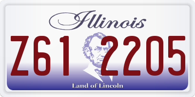 IL license plate Z612205
