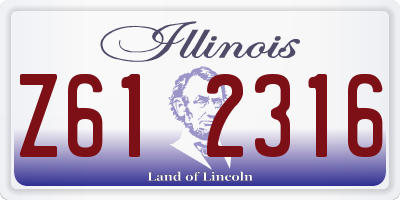 IL license plate Z612316