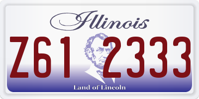 IL license plate Z612333