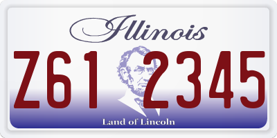 IL license plate Z612345