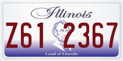 IL license plate Z612367