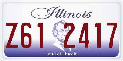 IL license plate Z612417