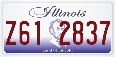 IL license plate Z612837