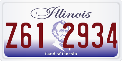 IL license plate Z612934