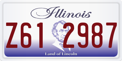IL license plate Z612987