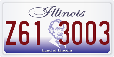 IL license plate Z613003