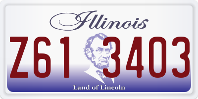 IL license plate Z613403