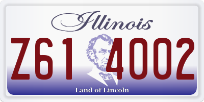 IL license plate Z614002