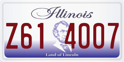 IL license plate Z614007