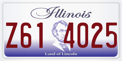 IL license plate Z614025