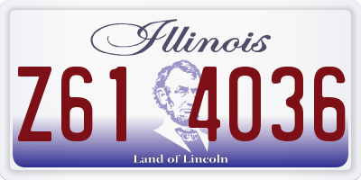IL license plate Z614036