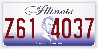 IL license plate Z614037