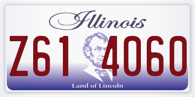 IL license plate Z614060