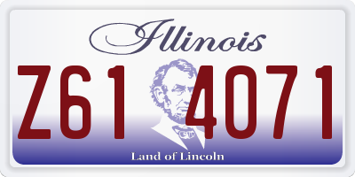 IL license plate Z614071