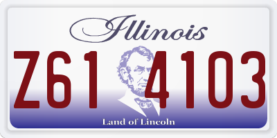 IL license plate Z614103