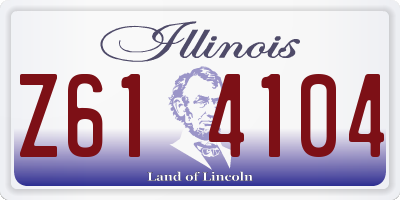 IL license plate Z614104