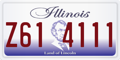 IL license plate Z614111