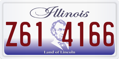 IL license plate Z614166