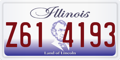 IL license plate Z614193