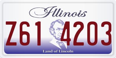 IL license plate Z614203