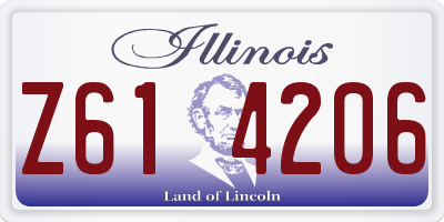 IL license plate Z614206
