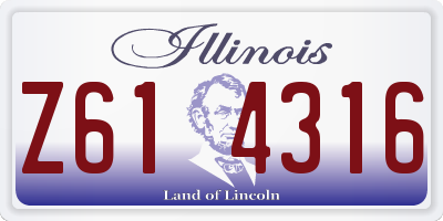 IL license plate Z614316