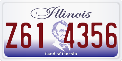 IL license plate Z614356