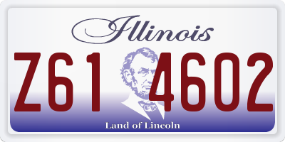 IL license plate Z614602