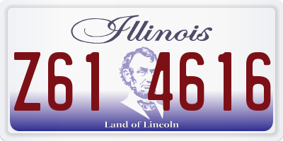 IL license plate Z614616