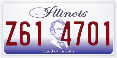 IL license plate Z614701