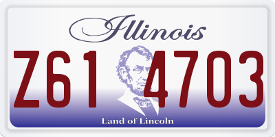 IL license plate Z614703