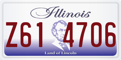 IL license plate Z614706
