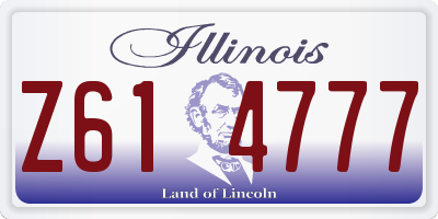 IL license plate Z614777